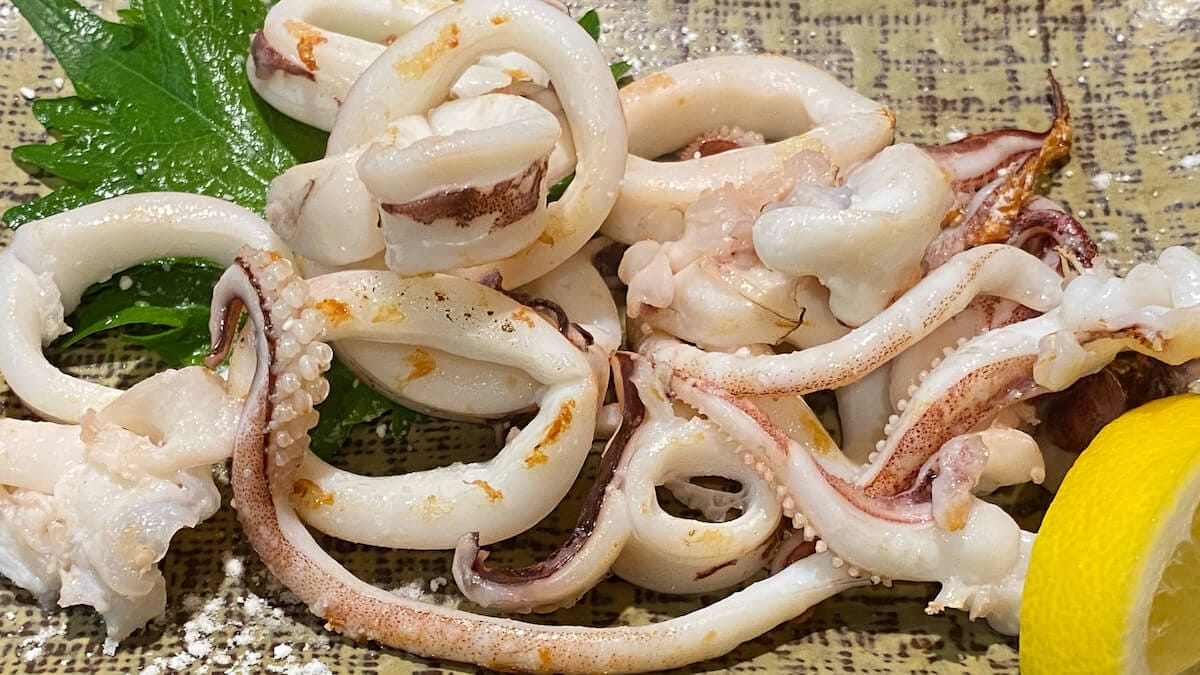 ケンサキイカの塩焼き
